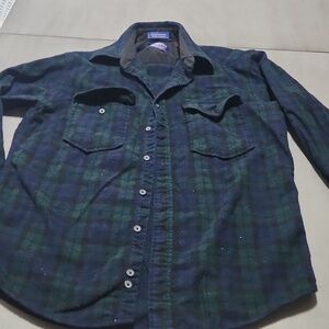 Pendleton Navy and Forest Plaid Button Down